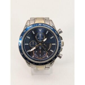 FMD Mens Watch 44mm Blue Dial Silver Tachymeter Chronograph FMD 1803 Bracelet